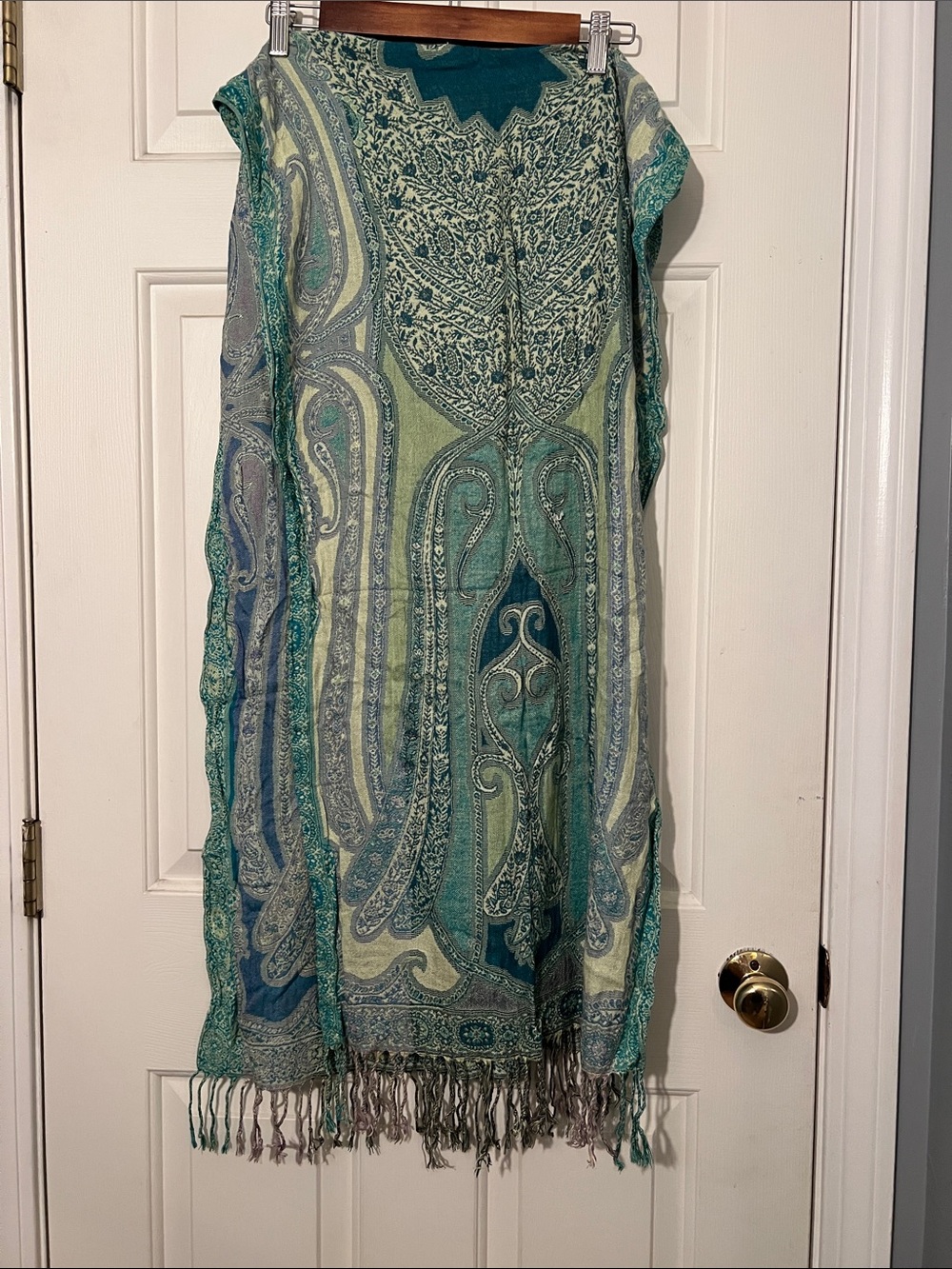 Green Paisley Bohemian Scarf